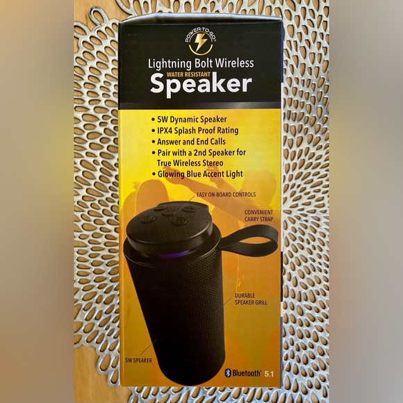 Power To Go - Lightning Bolt Wireless
Water Resistant Speaker - Picture 3 of 5